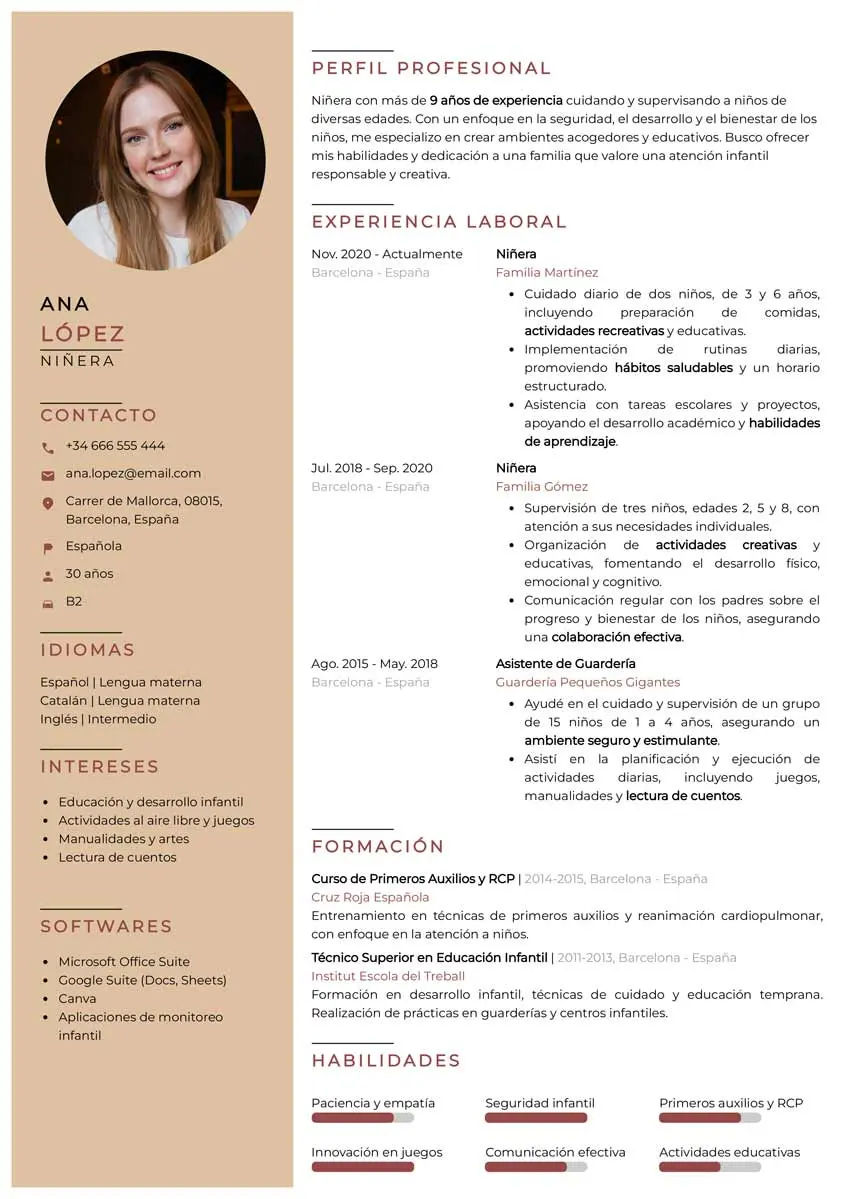 como poner en el cv que trabaje de niñera - Cómo puedo incluir el cuidado de niños en mi currículum