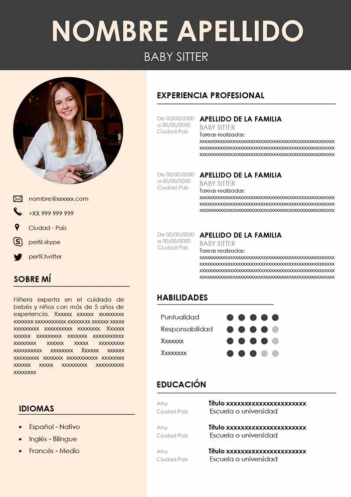 como poner en el cv que trabaje de niñera - Cómo se le dice al trabajo de niñera