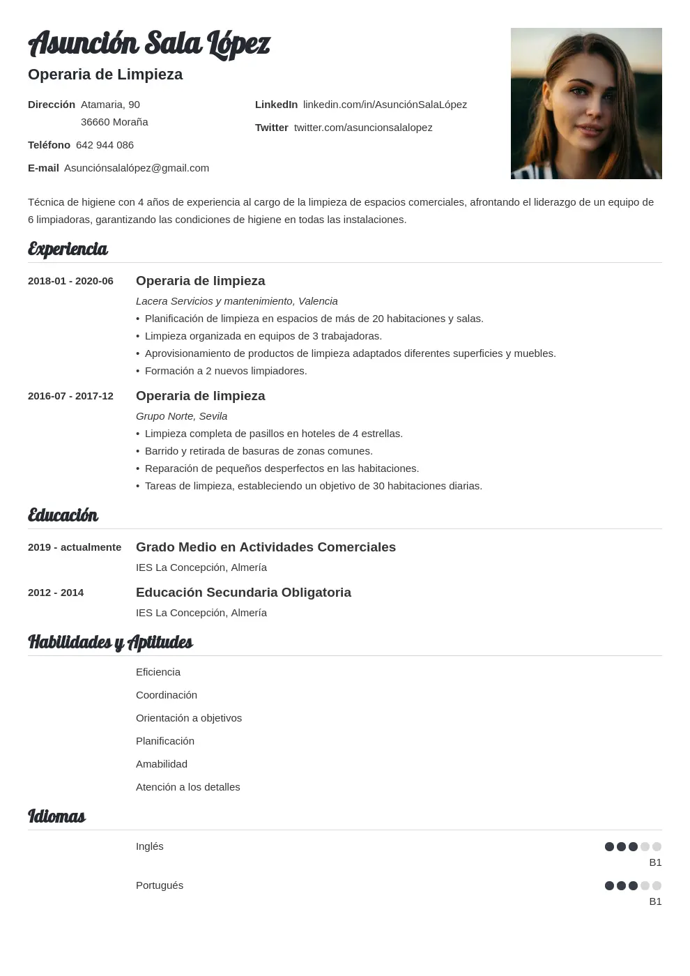 caligrafia para cv - Qué número de letras se usan para un trabajo en Word