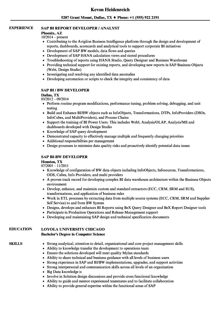 sap bi cv - What is SAP BI training
